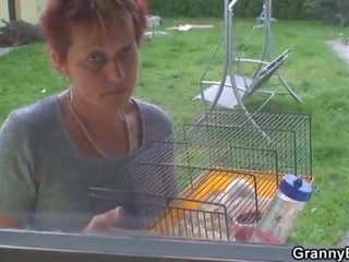 Granny rides neighbour's pecker